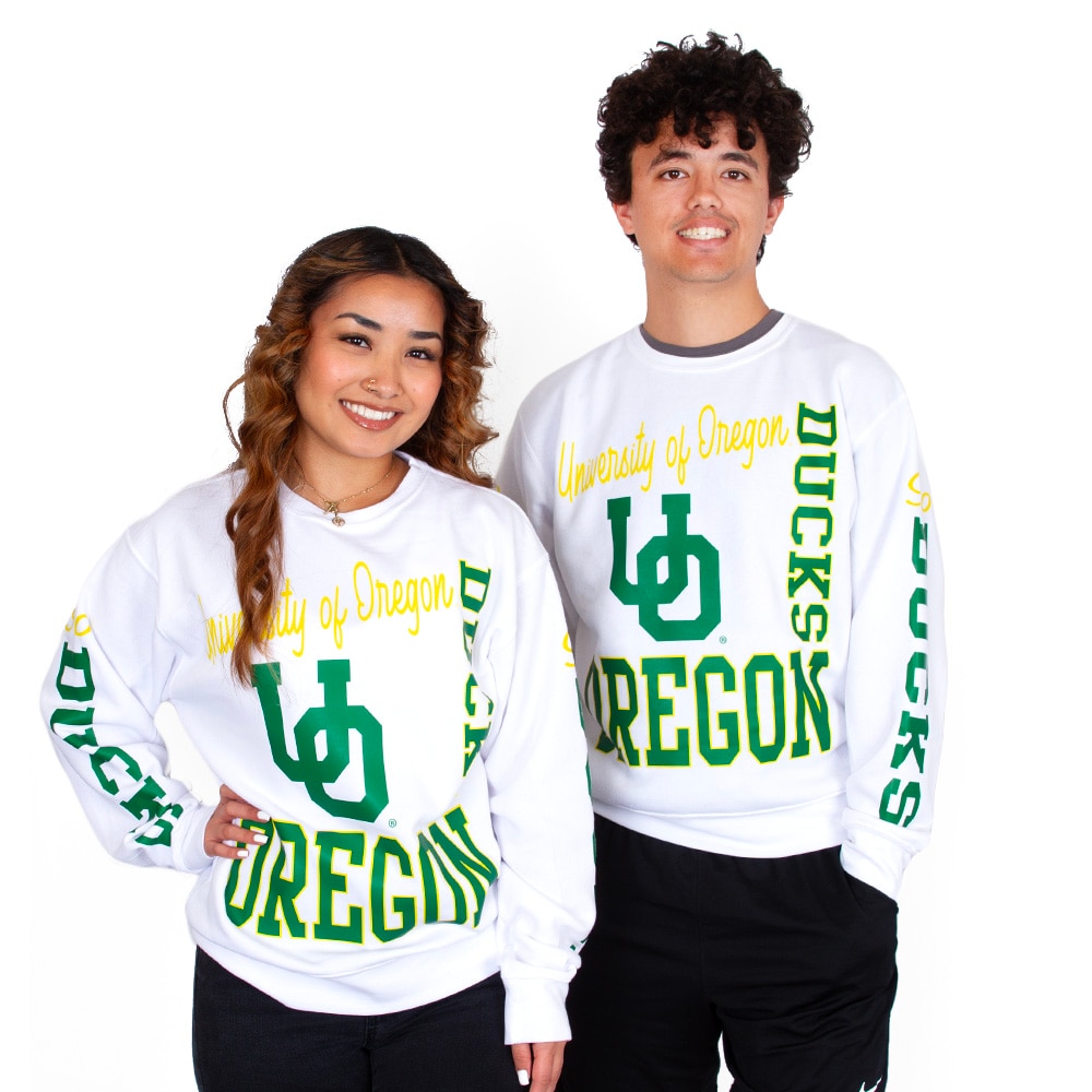 Interlocking UO, Zoozatz, White, Pullover, Polyester Blend, Men, Multi-logo, Sweatshirt, 954033